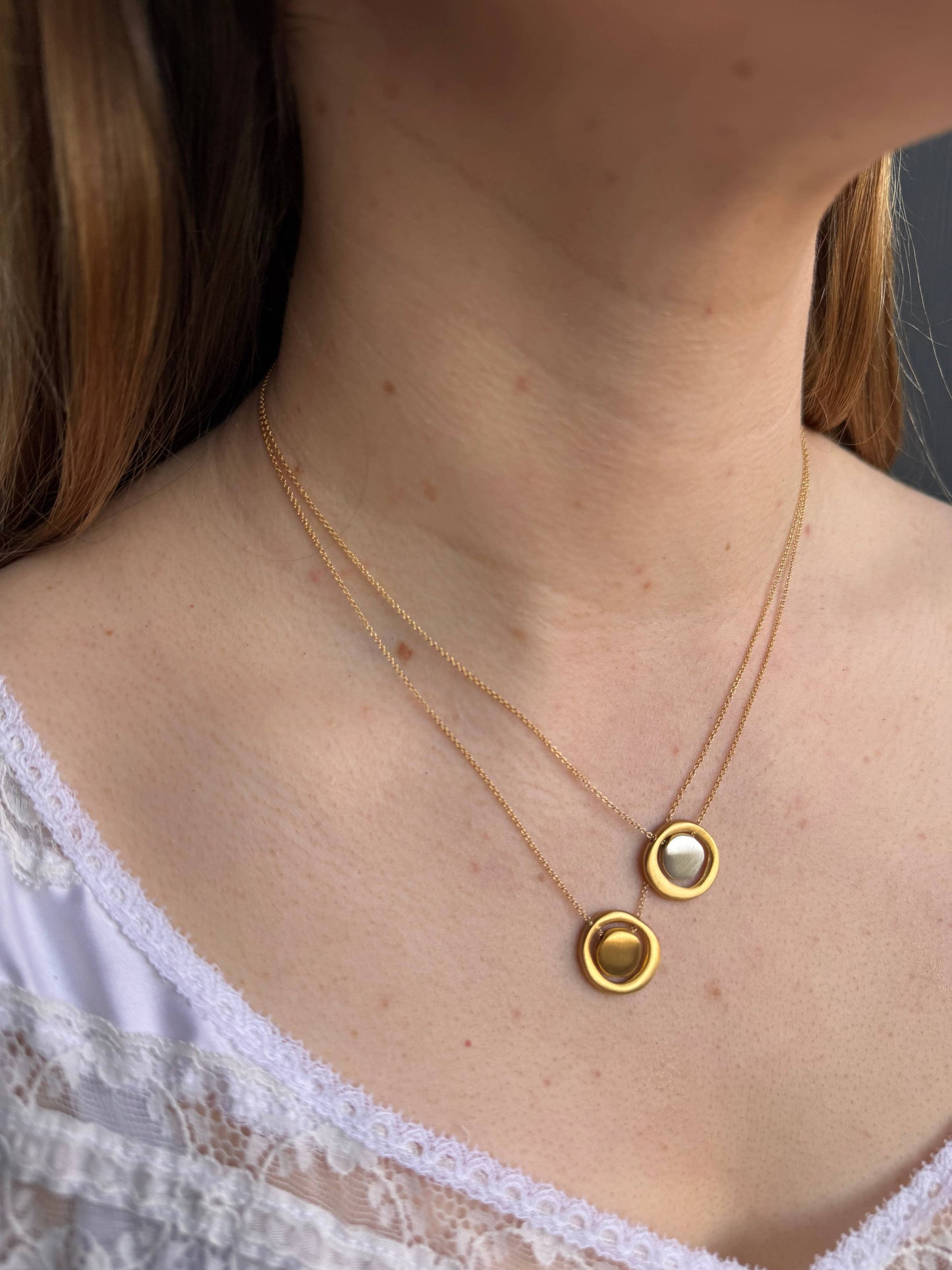 Disc in Circle Necklace