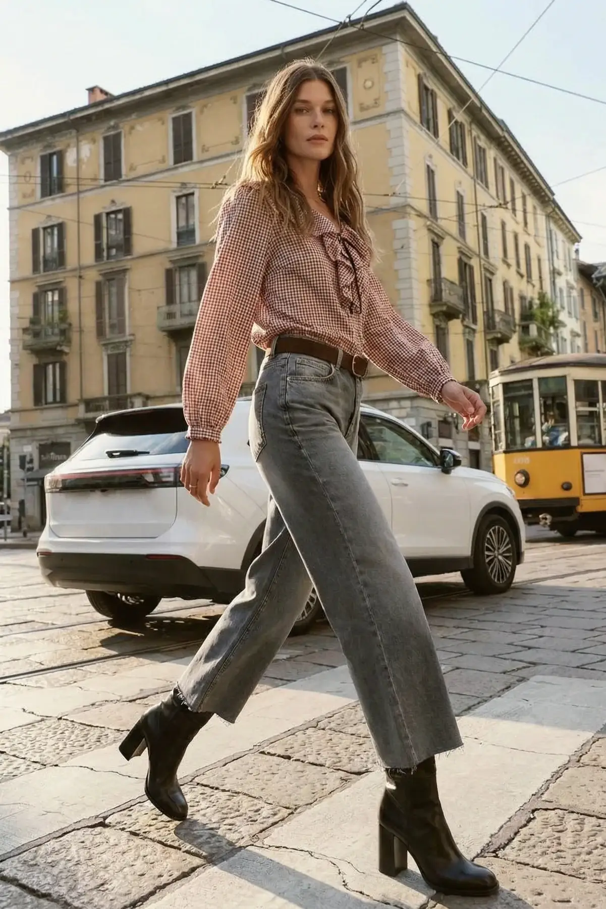 Grey Aberdeen Wide Leg Crop