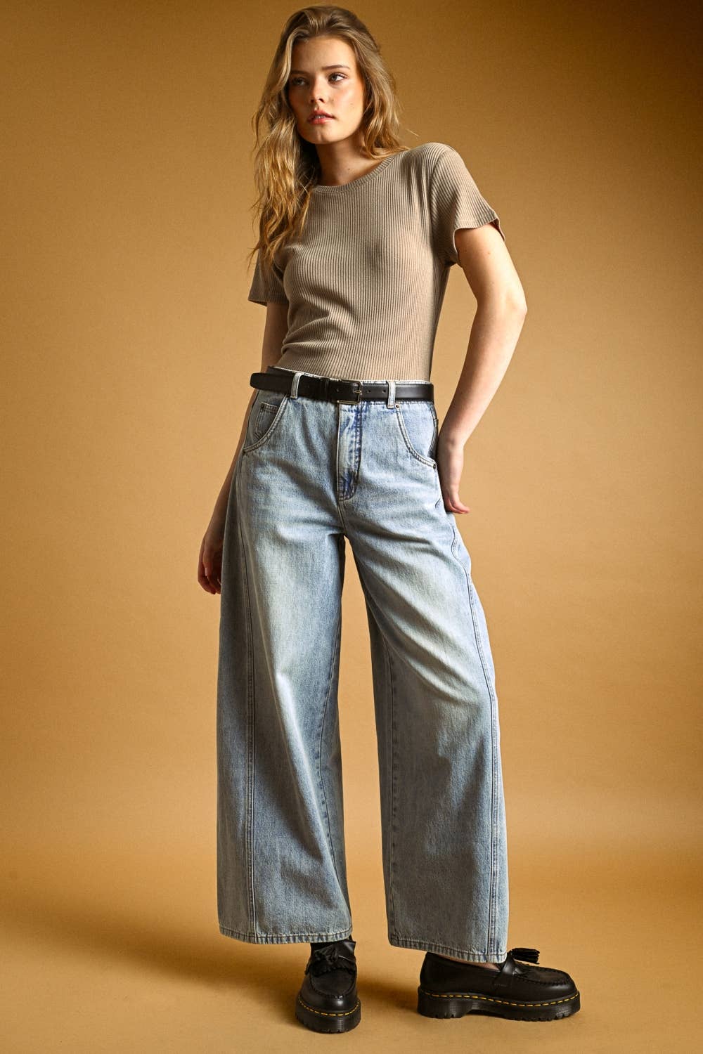 Wide Leg Paneled Jeans