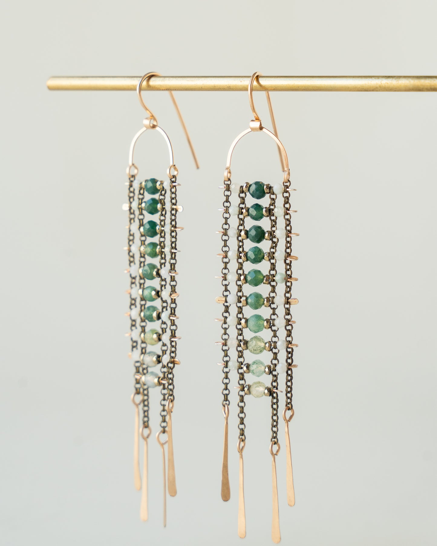 Green Jasper, Pyrite Sky Dancer Earrings