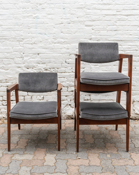 Gunlocke Walnut Armchairs (Set of 4)
