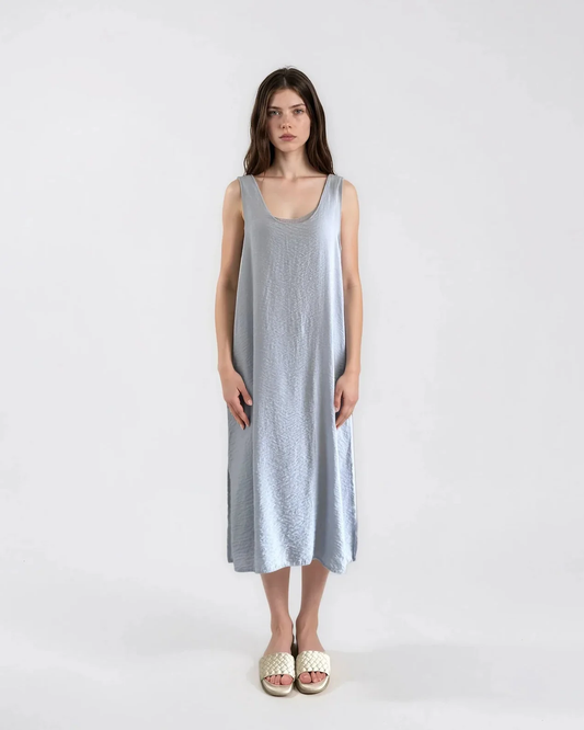 Antique Blue Cotton Tank Dress