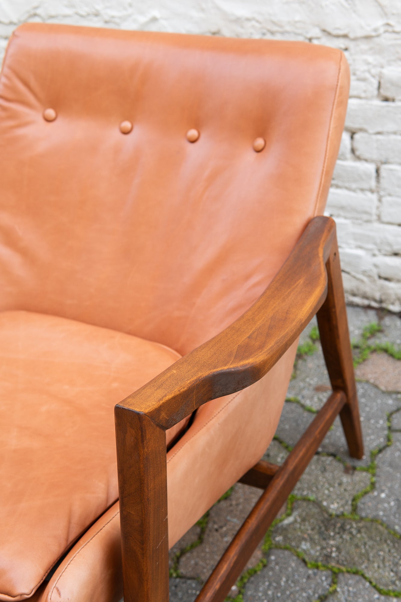 Leather Mid-Century Style Lounge Chairs