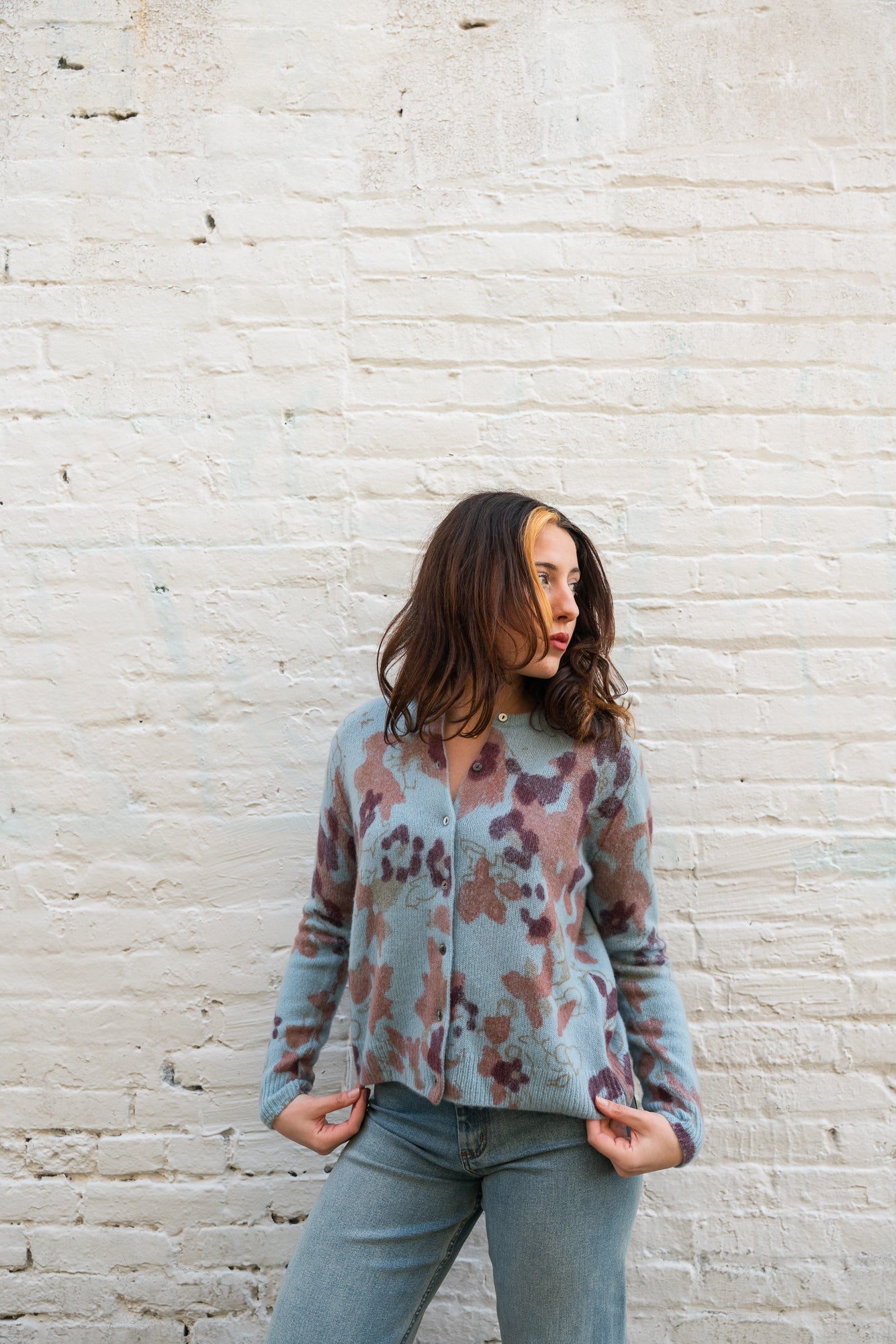 Blue Floral Cardigan