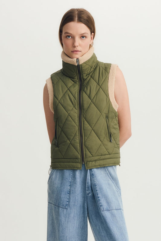 Demi Quilted Vest - Olive