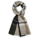 Beige & Black Plaid Scarf