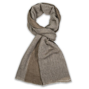 Brown Wide Vertical Stripe Scarf