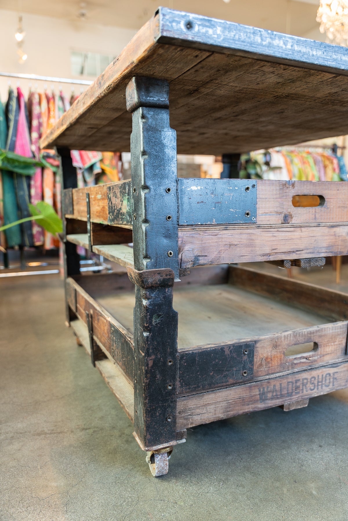 Repurposed Crate Kitchen Island