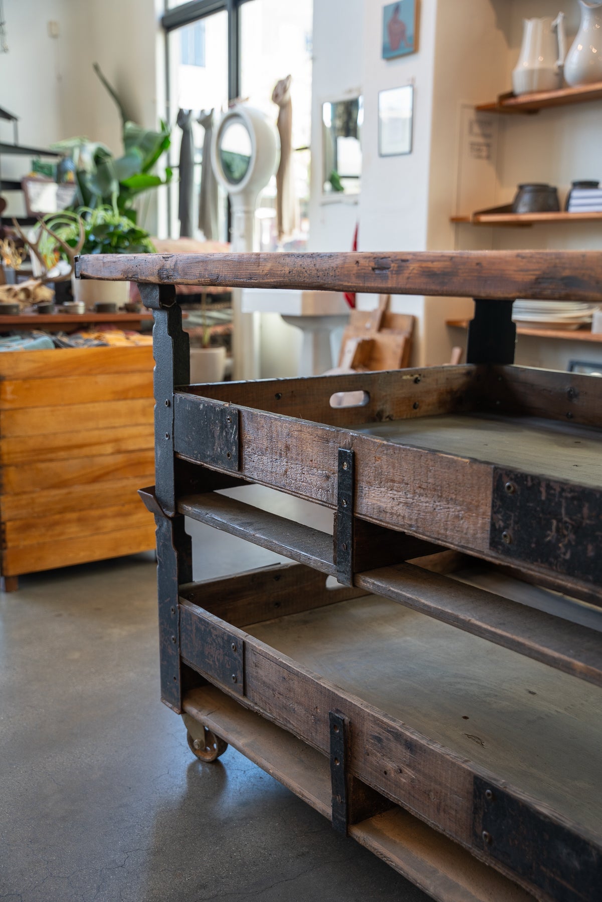 Repurposed Crate Kitchen Island