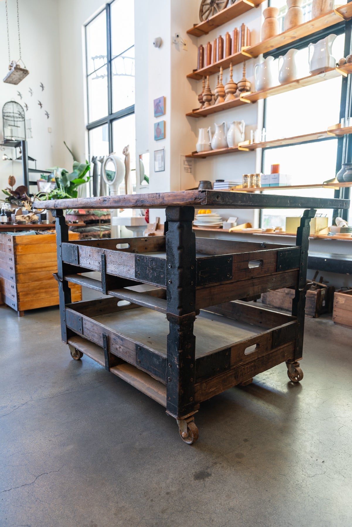 Repurposed Crate Kitchen Island