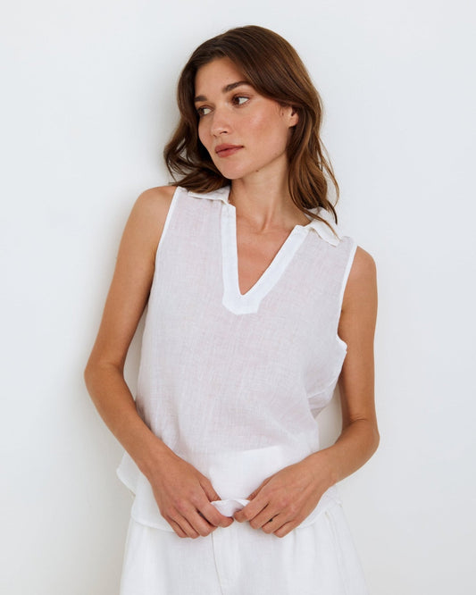 White Sleeveless Pullover