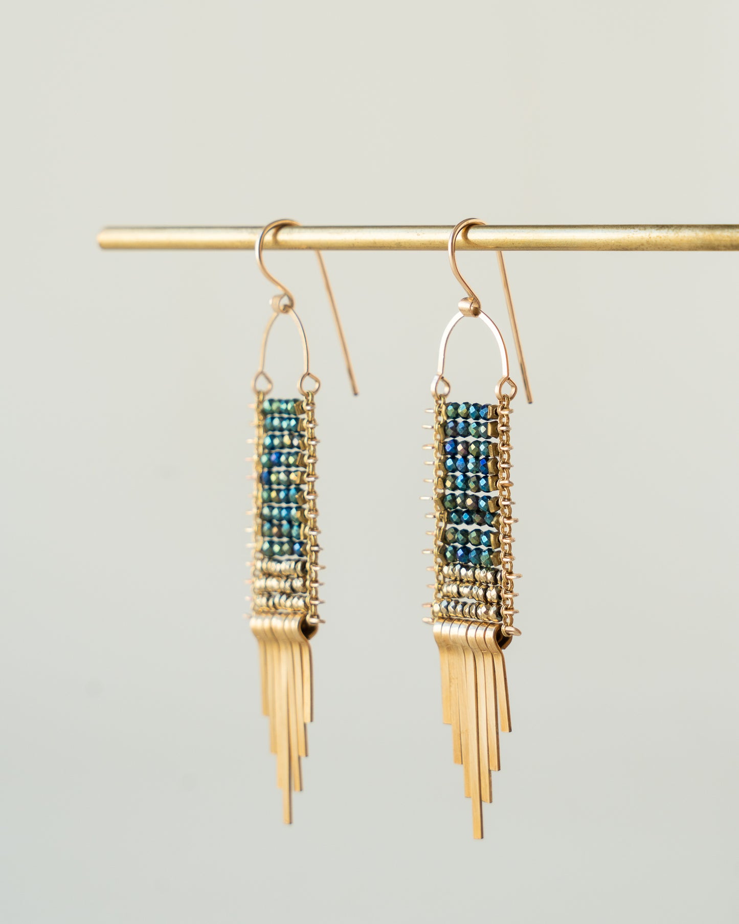 Spinel, Pyrite Tapestry Earrings