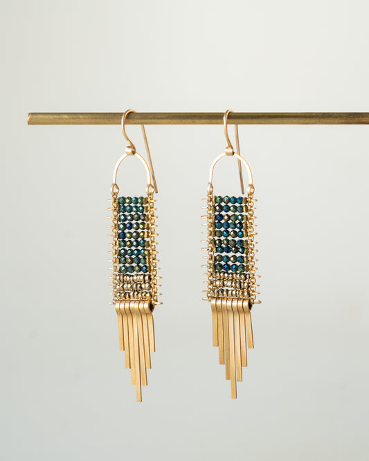 Spinel, Pyrite Tapestry Earrings