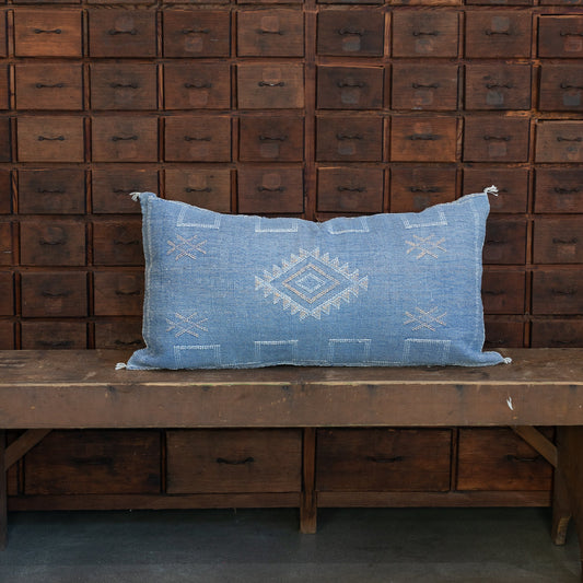 Blue Silk Sabra Pillow XL