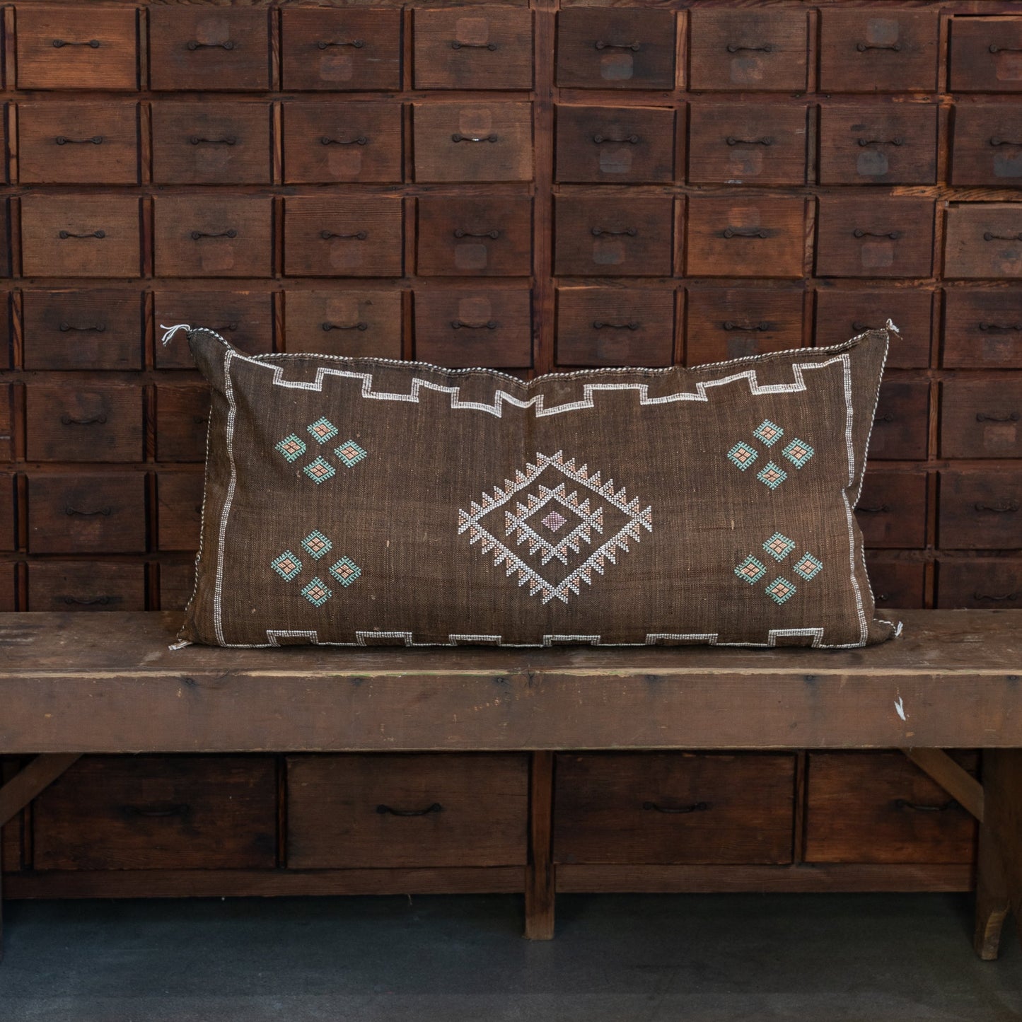 Brown Silk Sabra Pillow XL