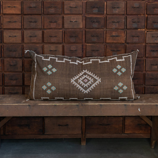 Brown Silk Sabra Pillow XL
