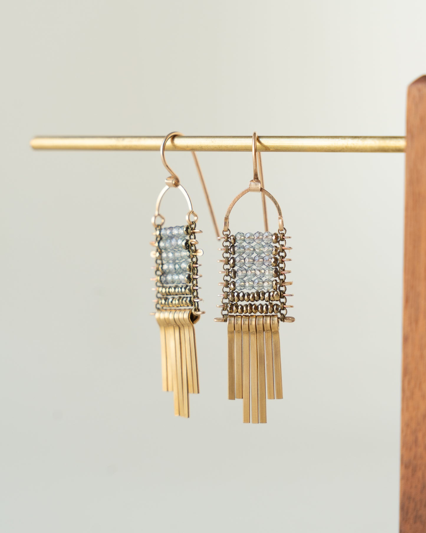 Zircon, Pyrite Minima Earrings