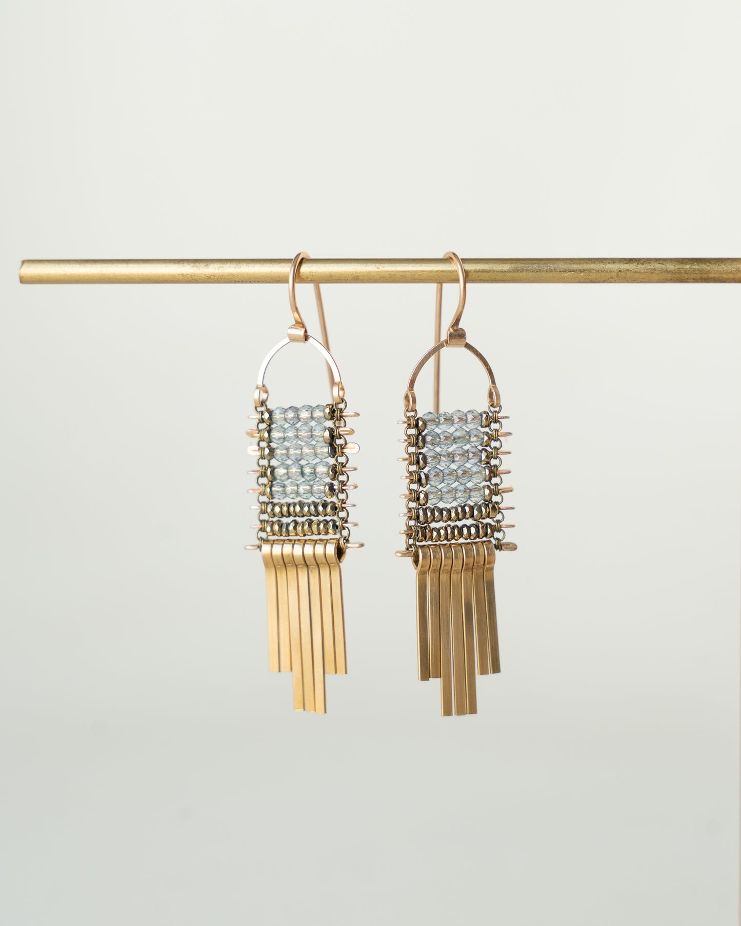 Zircon, Pyrite Minima Earrings